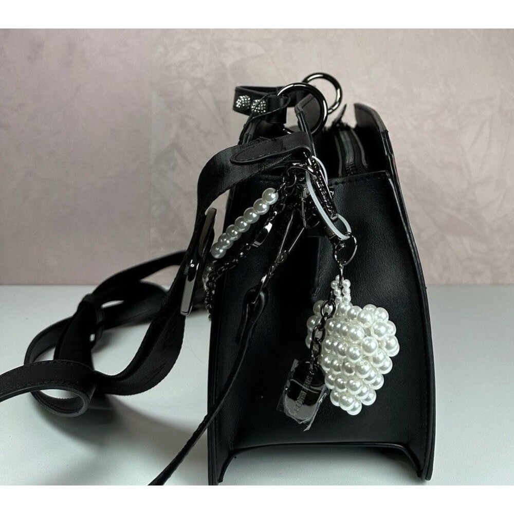 Steve Madden Rose Print Mini Satchel Crossbody Pearl Chain Gothic Y2K BEvelyn - Picture 12 of 16